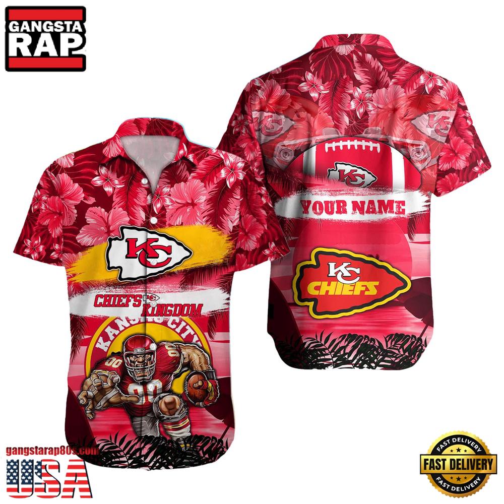 NFL Kansas City Chiefs Mascot Football Aloha Hawaiian Shirt NFL Kansas City Chiefs Mascot Football Aloha Hawaiian Shirt