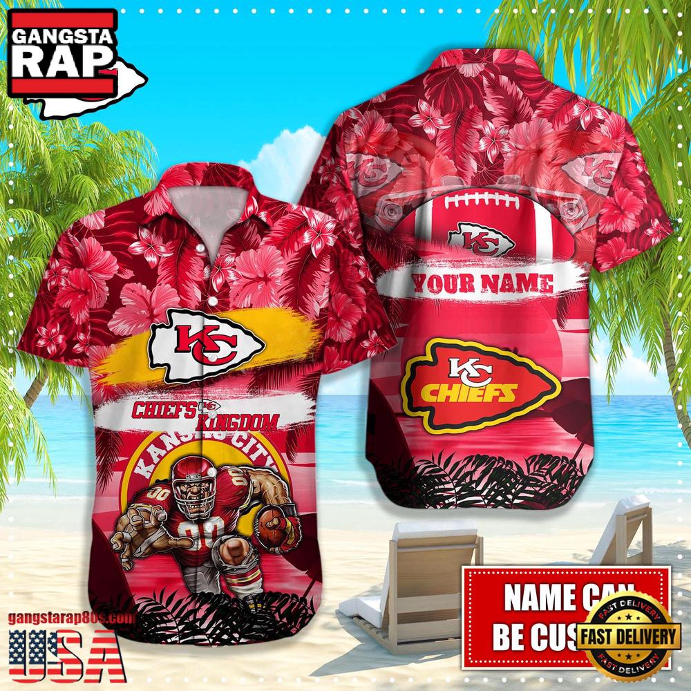 NFL Kansas City Chiefs Mascot Football Aloha Hawaiian Shirt NFL Kansas City Chiefs Mascot Football Aloha Hawaiian Shirt