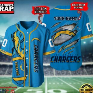 NFL Los Angeles Chargers Team Logo Litmited Edition Baseball Jersey