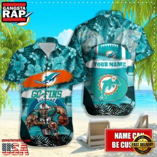 NFL Miami Dolphins Mascot Football Hawaiian Shirt