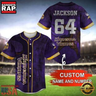 NFL Minnesota Vikings Personalized Baseball Jersey, Football Team Design Jersey Shirt