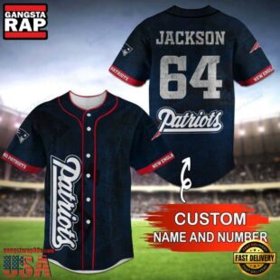 NFL New England Patriots Personalized Baseball Jersey, Football Team Design Jersey Shirt