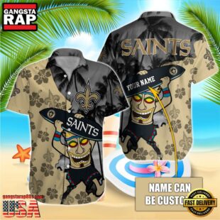 NFL New Orleans Saints Retro Custom Name Hawaiian Shirts
