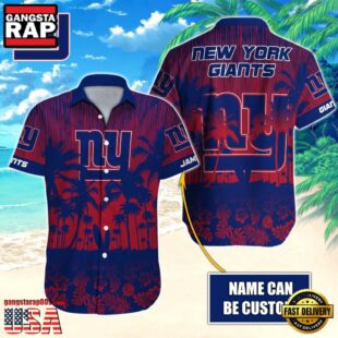 NFL New York Giants Vintage Style Custom Name Hawaiian Shirt