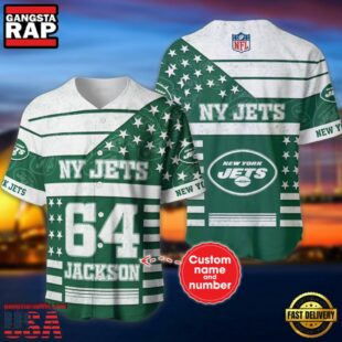 NFL New York Jets Personalized American Flag Baseball Jersey