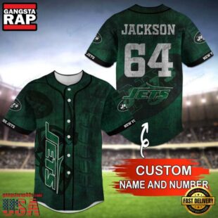 NFL New York Jets Personalized Baseball Jersey, Football Team Design Jersey Shirt