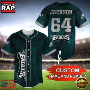 NFL Philadelphia Eagles Personalized Baseball Jersey, Football Team Design Jersey Shirt