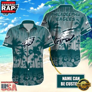 NFL Philadelphia Eagles Vintage Style Custom Name Hawaiian Shirt