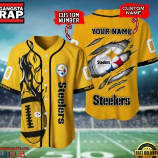 NFL Pittsburgh Steelers Team Logo Litmited Edition Baseball Jersey