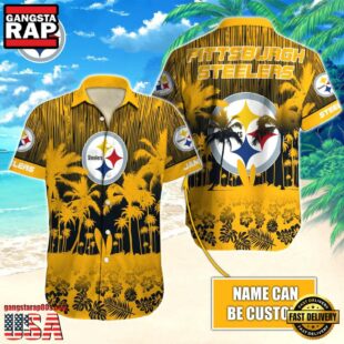 NFL Pittsburgh Steelers Vintage Style Custom Name Hawaiian Shirt