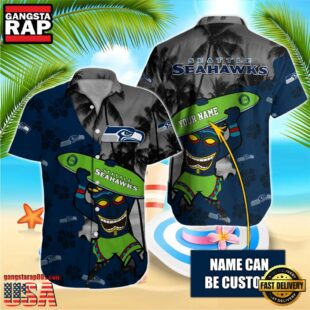 NFL Seattle Seahawks Retro Custom Name Hawaiian Shirts