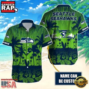 NFL Seattle Seahawks Vintage Style Custom Name Hawaiian Shirt