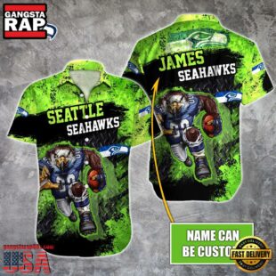 NFL Seattle Seahawks Warrior Mascot Custom Name Hawaiian Shirt