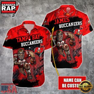 NFL Tampa Bay Buccaneers Warrior Mascot Custom Name Hawaiian Shirt