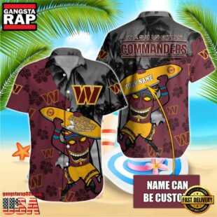 NFL Washington Commanders Retro Custom Name Hawaiian Shirts