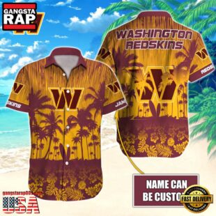 NFL Washington Commanders Vintage Style Custom Name Hawaiian Shirt