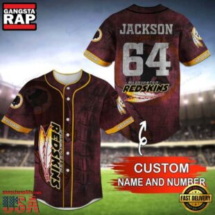 NFL Washington Redskins Personalized Baseball Jersey, Football Team Design Jersey Shirt