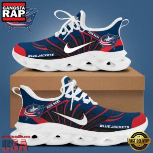 NHL Columbus Blue Jackets Hockey Logo Custom Name Max Soul Shoes