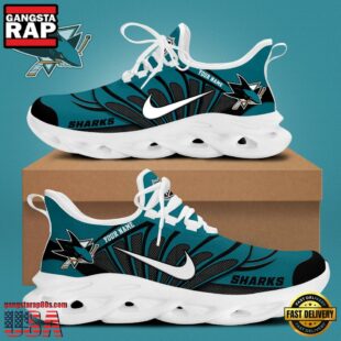 NHL San Jose Sharks Hockey Logo Custom Name Max Soul Shoes