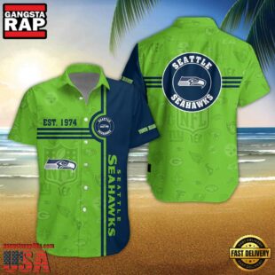 Seattle Seahawks NFL Logo Pattern Custom Hawaiian Shirt