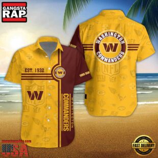 Washington Commanders NFL Logo Pattern Custom Hawaiian Shirt