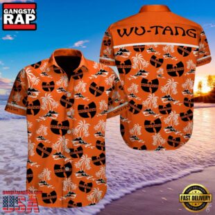 Wu-Tang Coconut Color Orange Hawaiian Shirt
