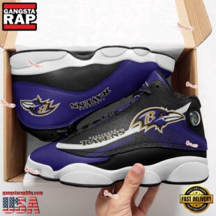 Baltimore Ravens NFL Air Jordan 13 Shoes For Fans