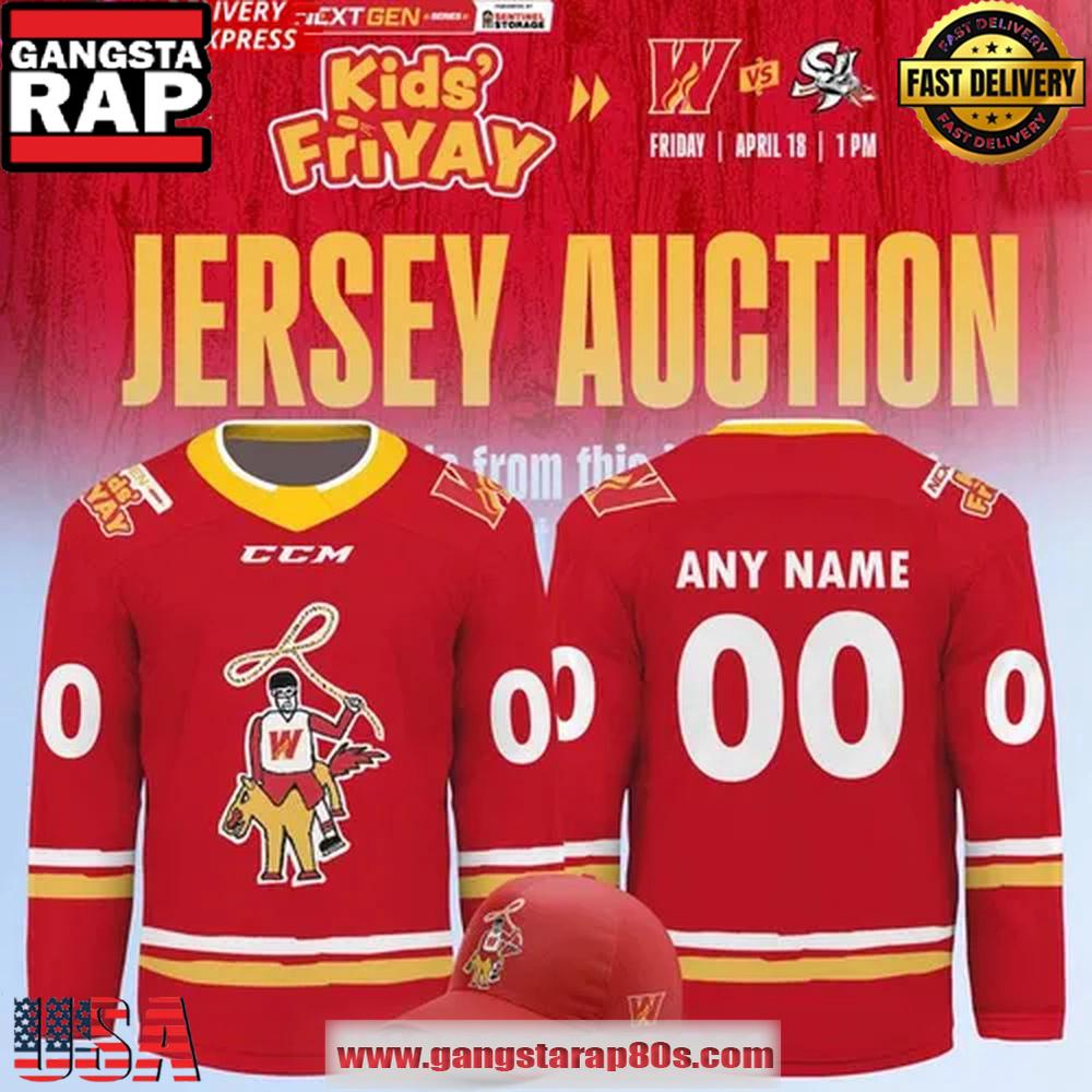 Calgary Wranglers Kid’s Friday Special Edition Hockey Jersey Calgary Wranglers Kid’s Friday Special Edition Hockey Jersey