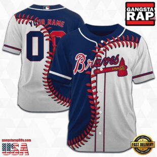 Custom Name And Number Atlanta Braves MLB Baseball Jersey