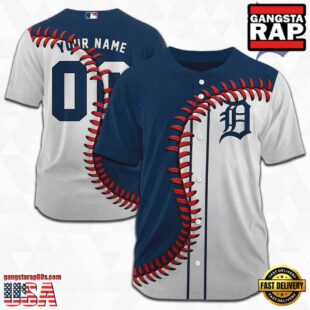 Custom Name And Number Detroit Tigers MLB Baseball Jersey