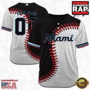 Custom Name And Number Miami Marlins MLB Baseball Jersey
