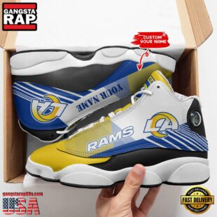 Custom Name Los Angeles Rams NFL Air Jordan 13 For Men Women
