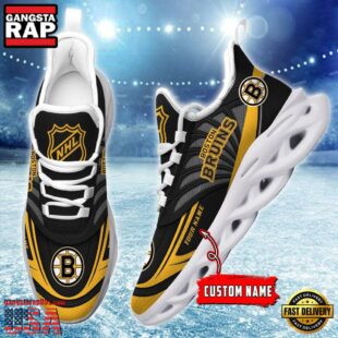 Custom Name NHL Boston Bruins Team Max Soul Shoes