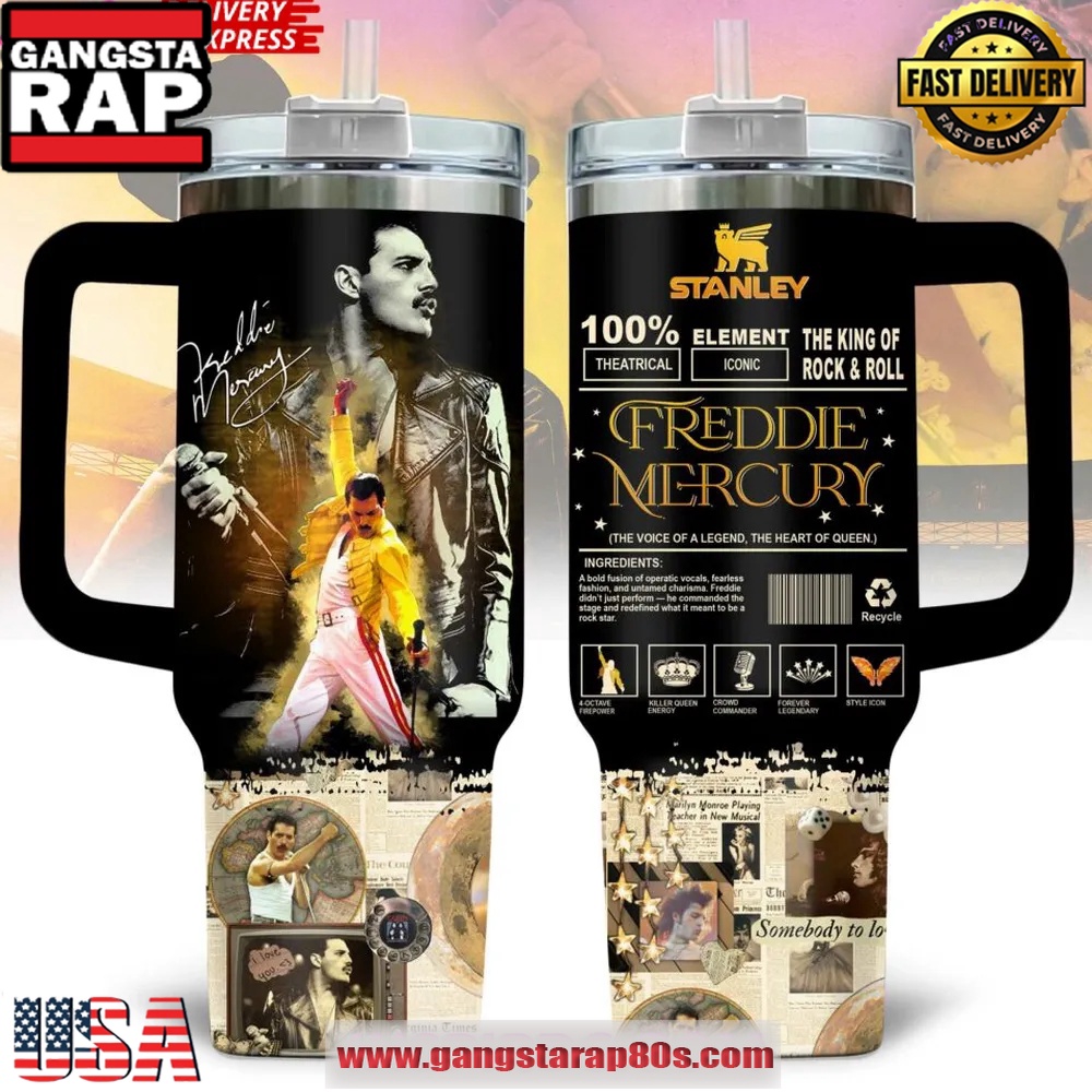 Freddie Mercury King of Rock & Roll Stanley Tumbler 40oz Freddie Mercury King of Rock & Roll Stanley Tumbler 40oz