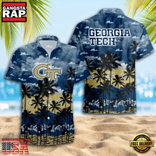 Georgia Tech Yellow Jackets Sport Summer Hawaiian Shirt