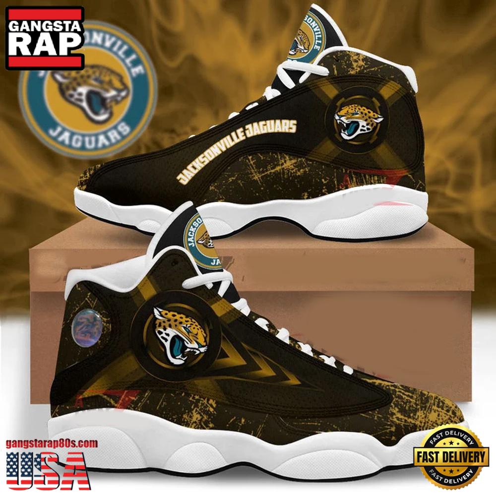 NFL Jacksonville Jaguars New Design Air Jordan 13 Running Sneakers Shoes For Fans NFL Jacksonville Jaguars New Design Air Jordan 13 Running Sneakers Shoes For Fans