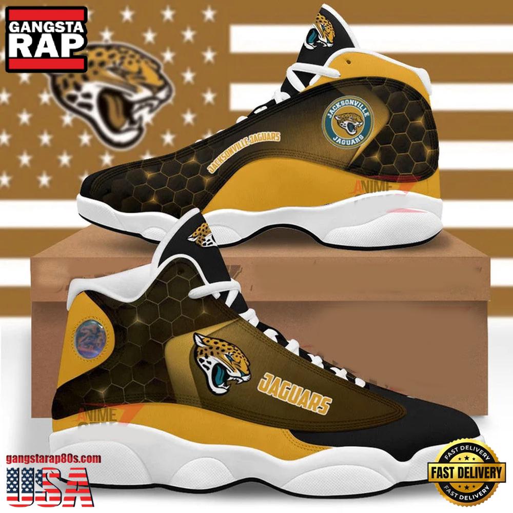 NFL Jacksonville Jaguars New Design Air Jordan 13 Running Sneakers Shoes NFL Jacksonville Jaguars New Design Air Jordan 13 Running Sneakers Shoes