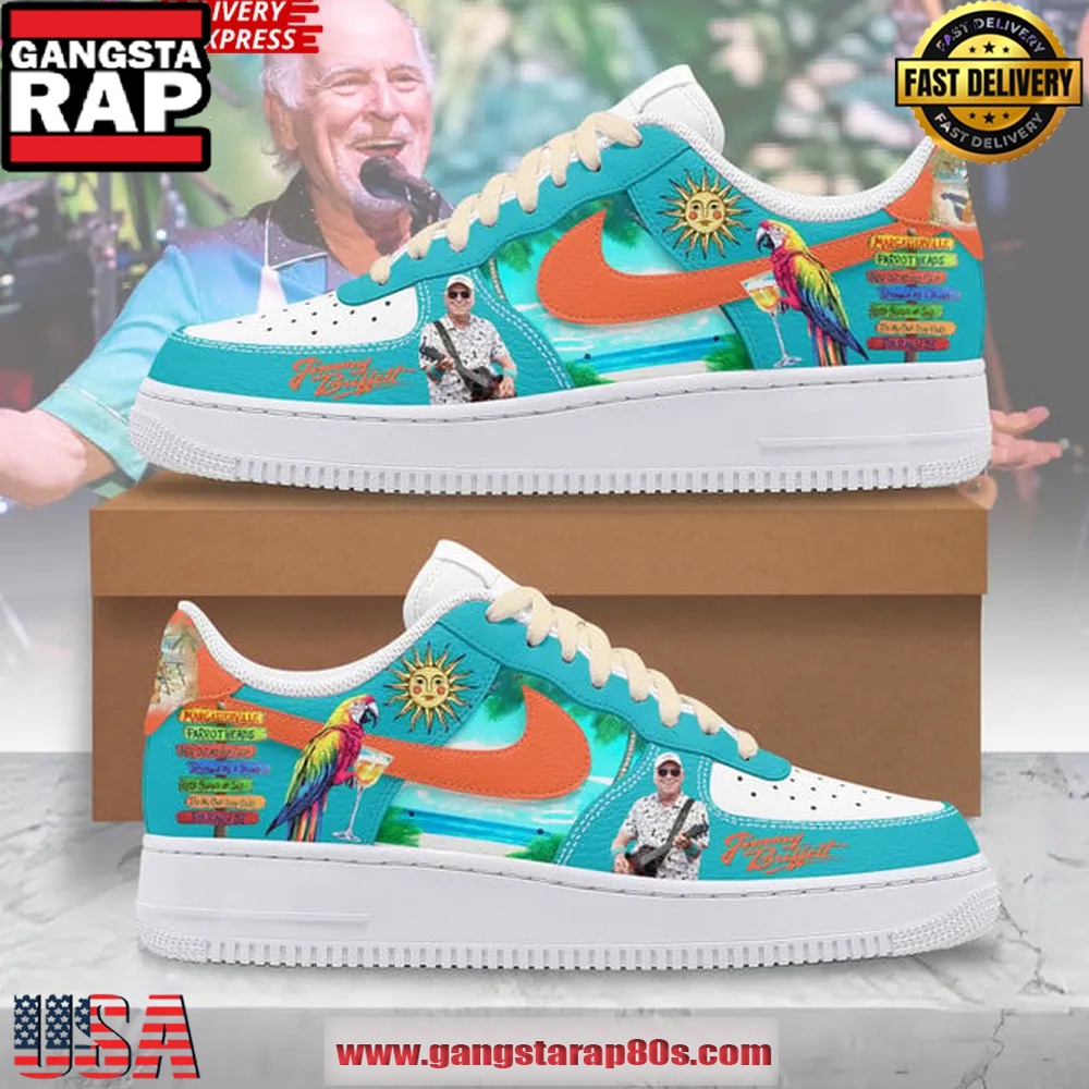 Jimmy Buffett Margaritaville Tribute Limited Edition Nike Air Force 1 Sneakers Shoes Jimmy Buffett Margaritaville Tribute Limited Edition Nike Air Force 1 Sneakers Shoes
