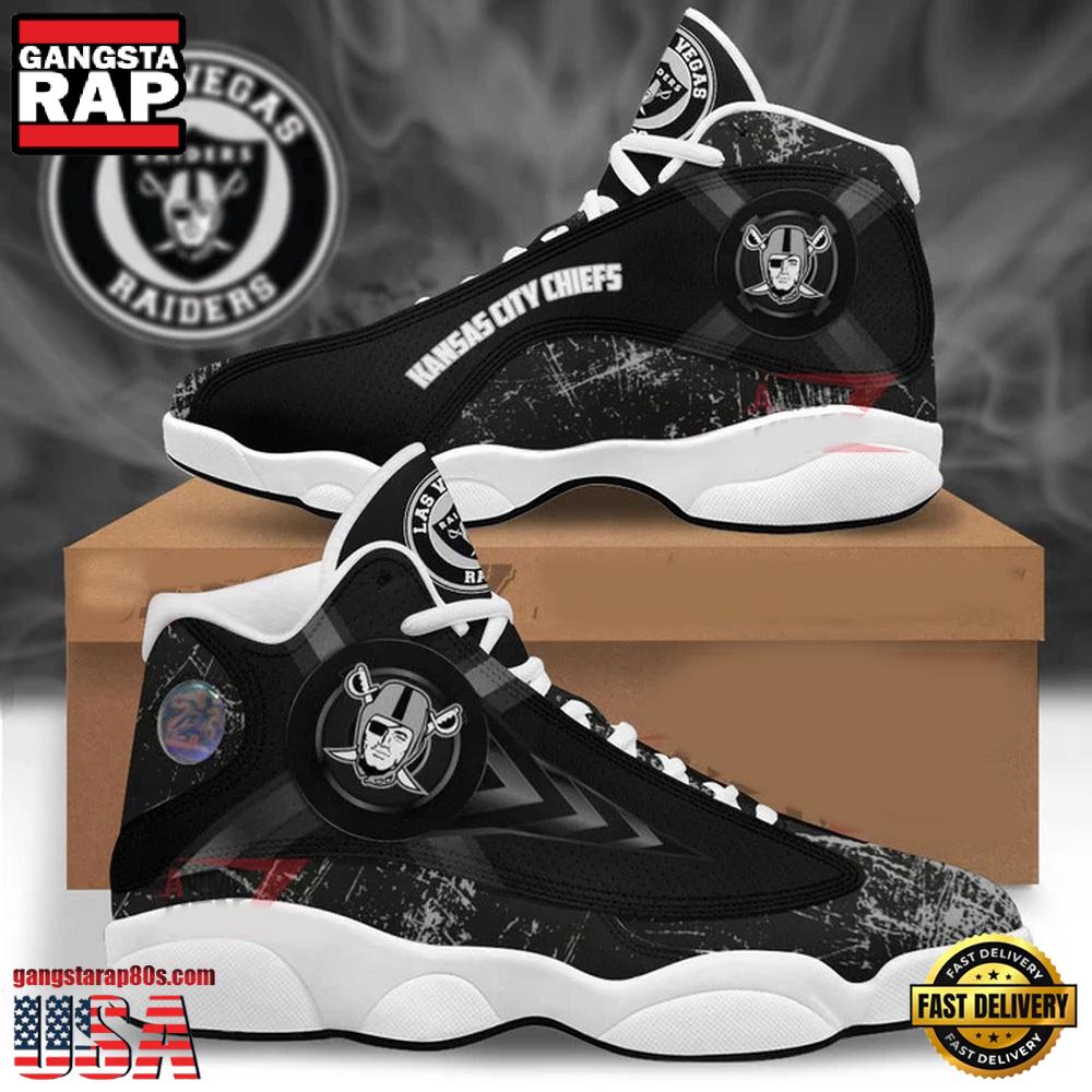 NFL Las Vegas Raiders New Design Air Jordan 13 Running Sneakers Shoes For Fans NFL Las Vegas Raiders New Design Air Jordan 13 Running Sneakers Shoes For Fans