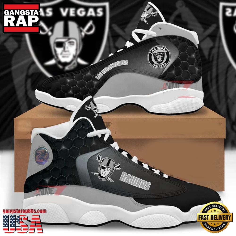 NFL Las Vegas Raiders New Design Air Jordan 13 Running Sneakers Shoes NFL Las Vegas Raiders New Design Air Jordan 13 Running Sneakers Shoes