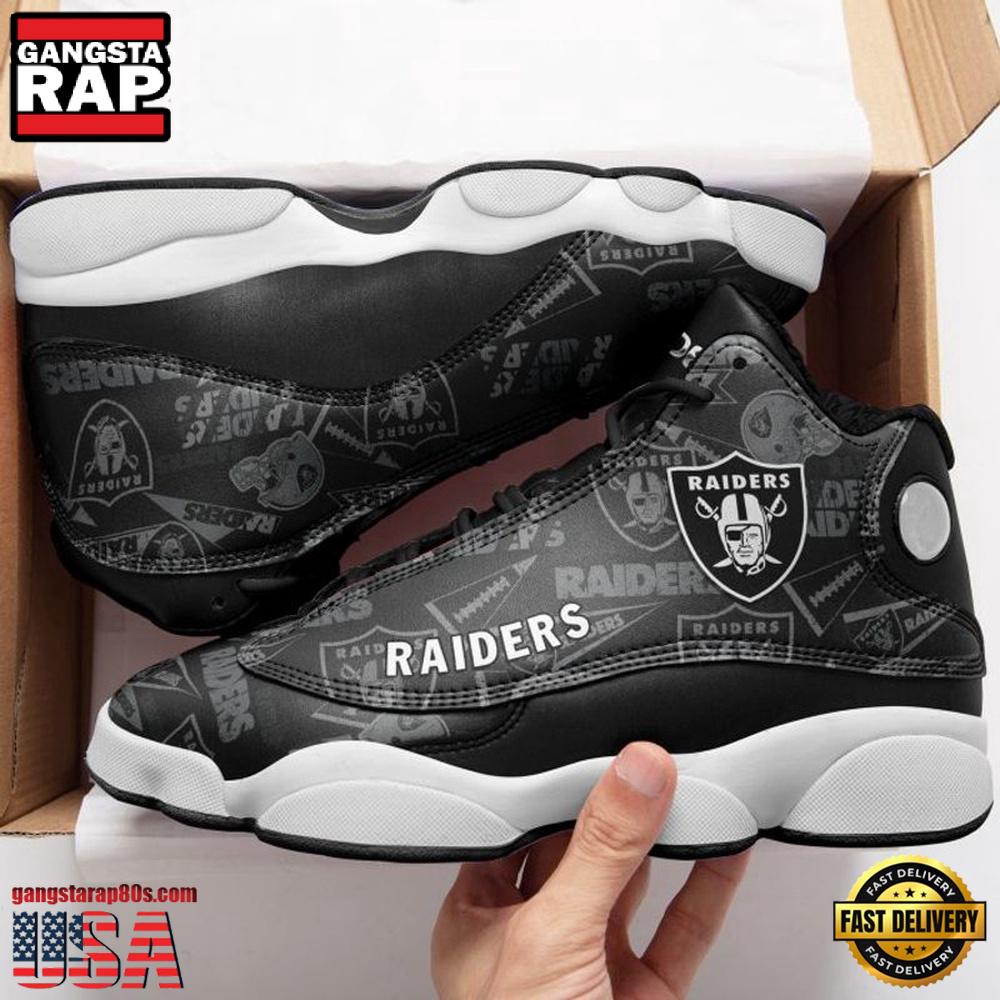 NFL Las Vegas Raiders New Design Air Jordan 13 Running Sneakers Shoes NFL Las Vegas Raiders New Design Air Jordan 13 Running Sneakers Shoes