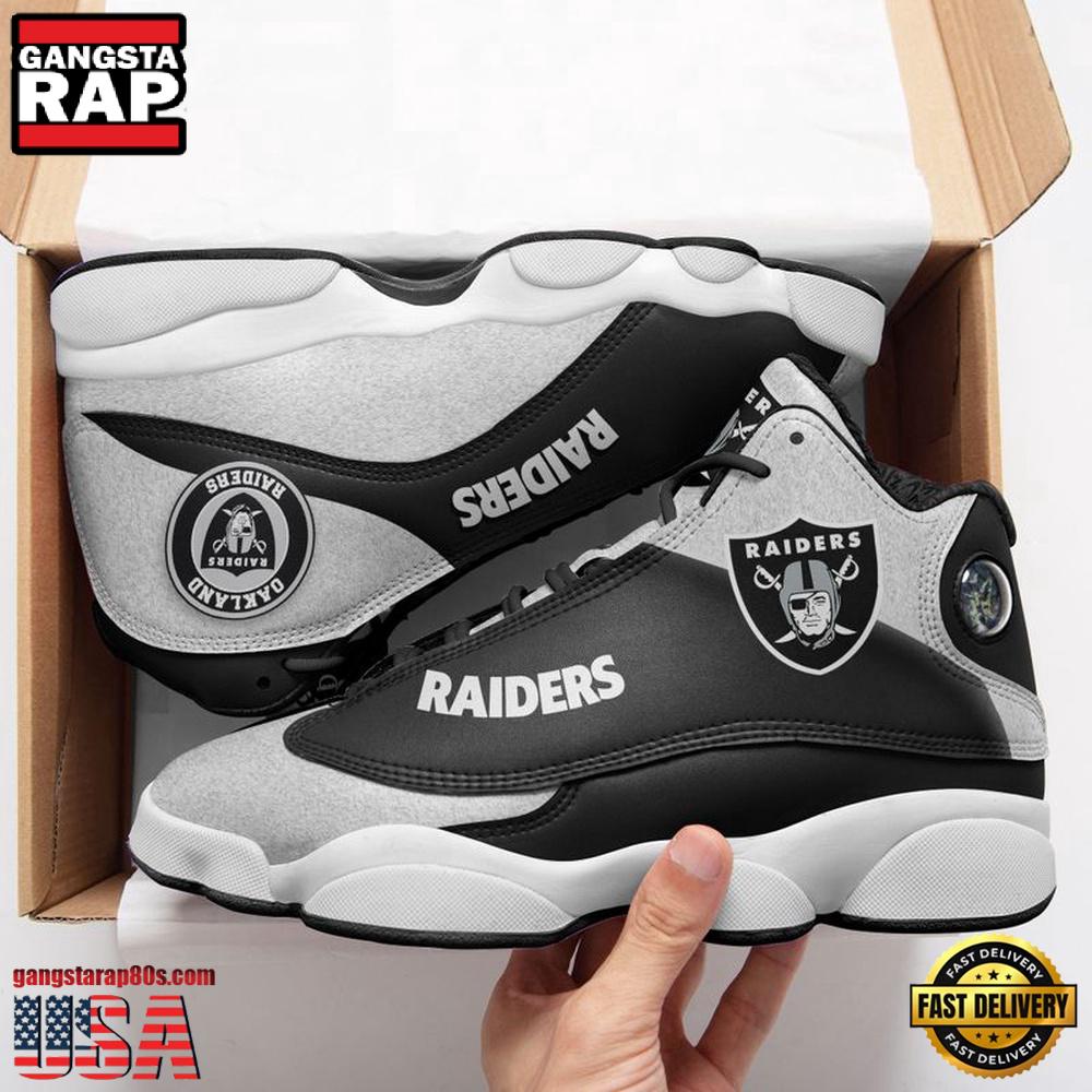 NFL Las Vegas Raiders Team Football New Design Air Jordan 13 Running Sneakers Shoes NFL Las Vegas Raiders Team Football New Design Air Jordan 13 Running Sneakers Shoes