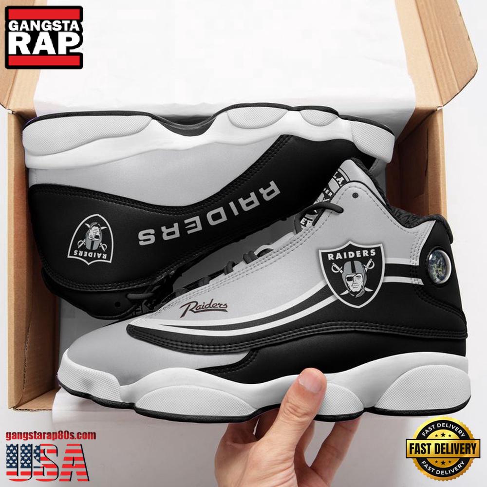 NFL Las Vegas Raiders Team New Design Air Jordan 13 Running Sneakers Shoes NFL Las Vegas Raiders Team New Design Air Jordan 13 Running Sneakers Shoes
