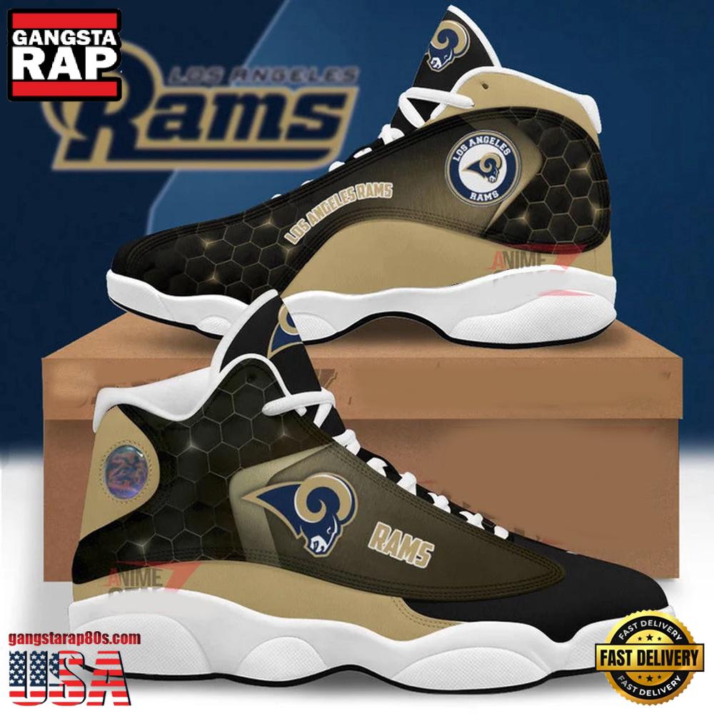 NFL Los Angeles Rams New Design Air Jordan 13 Running Sneakers Shoes NFL Los Angeles Rams New Design Air Jordan 13 Running Sneakers Shoes