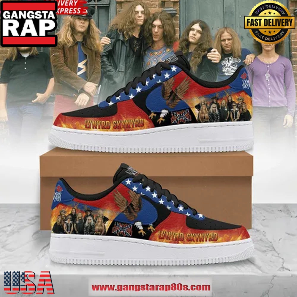 Lynyrd Skynyrd Freebird Flames Limited Air Force 1 Sneakers Shoes Lynyrd Skynyrd Freebird Flames Limited Air Force 1 Sneakers Shoes