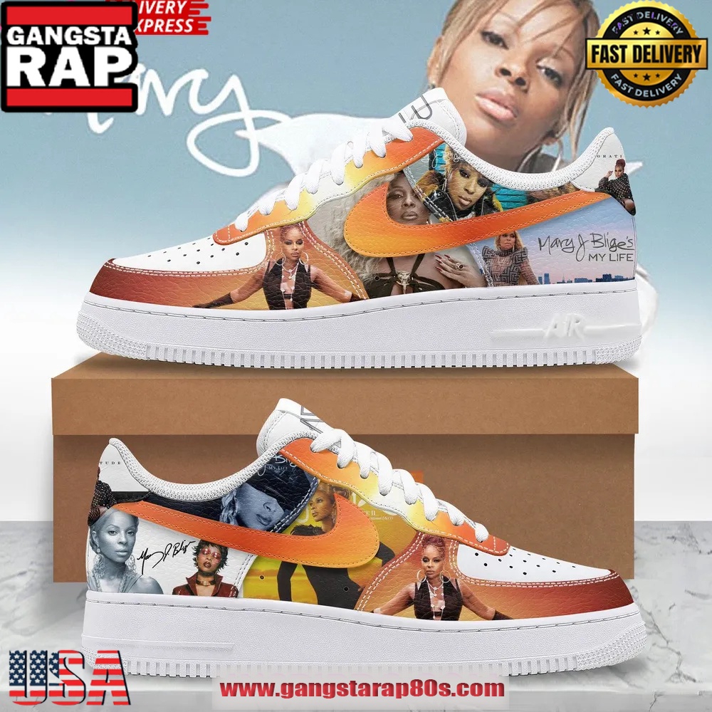 Mary J. Blige Limited Edition Nike Air Force 1 Sneakers Shoes Mary J. Blige Limited Edition Nike Air Force 1 Sneakers Shoes