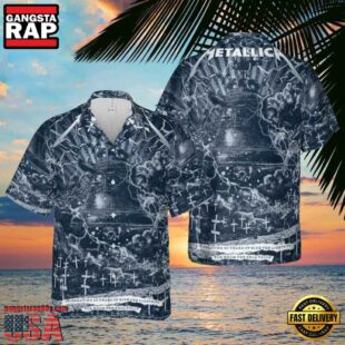 Metallica For Whom the Bell Tolls Happy 40th Anniversary Of Ride The Lightning Summer Hawaiian Shirt
