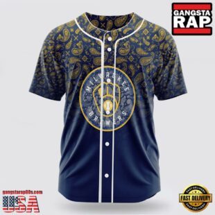 Milwaukee Brewers Paisley Pattern MLB Baseball Jersey