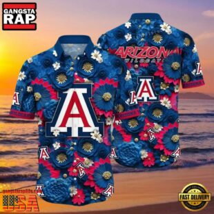 NCAA Arizona Wildcats Flower Hawaiian Shirt Outfit 3D Shirt.jpg