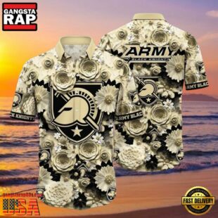NCAA Army Black Knights Flower Button Up Hawaiian Shirt 3D Shirt.jpg